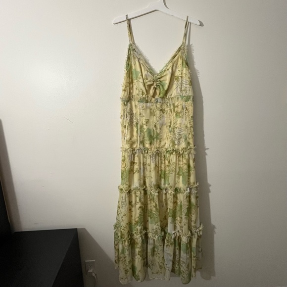 ASOS Curve Yellow Floral Maxi Dress Size 14 - Picture 1 of 8
